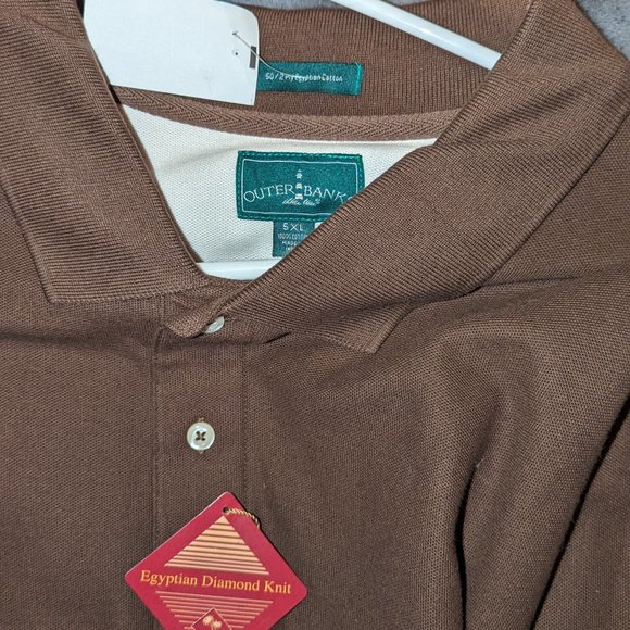 Mens Brown Outer banks Polo Shirt Size 5XL - Picture 2 of 3